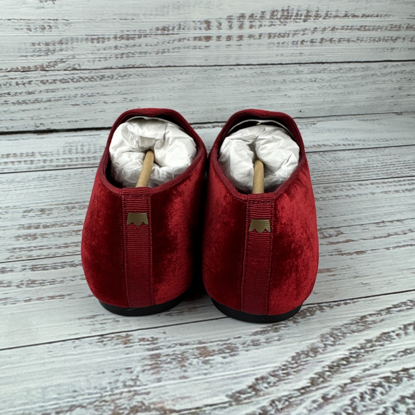 Birdies The Heron Womens 8.5 Slip On Flats Garnet Red Velvet — image 5 of 8